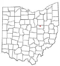 Location of Holmesville, Ohio