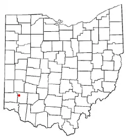 Location of Hunter, Ohio