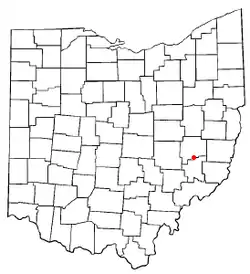 Location of Senecaville, Ohio