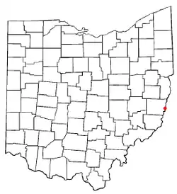 Location of Shadyside, Ohio