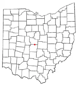 Location of Westerville in Ohio