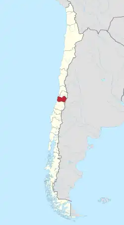Map of Libertador GeneralBernardo O'Higgins Region