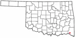 Location of Millerton, Oklahoma