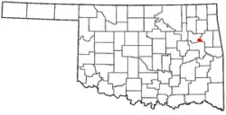 Location of Okay, Oklahoma