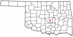 Location of Tribbey, Oklahoma