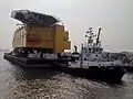 Offshore transformer platform "Meerwind Süd/Ost" being transported