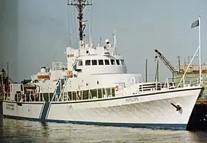 OSV Antelope, then owned by the US EPA. Picture taken at Naval Station Norfolk in 1983