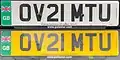 Zero Emission Vehicle Number Plate with GB Identifier