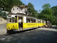 OVPS tram on the Kirnitzschtal Tramway