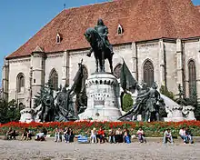 Cluj-Napoca (Kolozsvár), Statue of Matthias Corvinus of Hungary by János Fadrusz