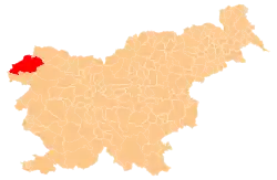 Location of the Municipality of Bovec in Slovenia