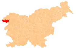The location of the Municipality of Kobarid