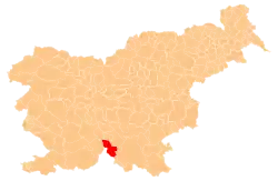 The location of the Municipality of Loški Potok