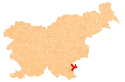 Location of the Municipality of Metlika in Slovenia