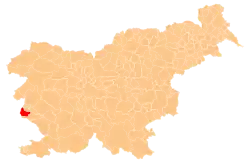 The location of the Municipality of Miren-Kostanjevica