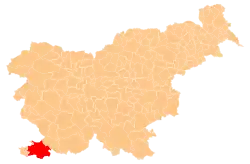 Location of the Urban Municipality of Koper in Slovenia