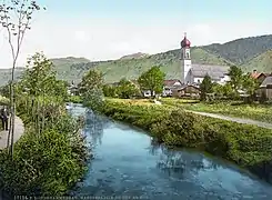 The town and the river Ammer in 1900