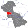 Map showing area of the Municipality Oberzeiring in the District Judenburg in Styria, Austria