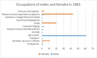 Occupation of Males and Females in 1881 Layer Breton