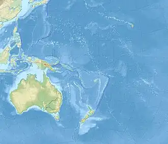 Location of Macquarie Island Station, relative to Australia and New Zealand