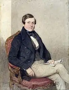 Portrait of Thomas Baker (1809-1864), watercolour, 301 x 232mm