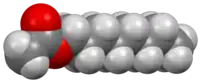 Space-filling model of the octyl acetate molecule