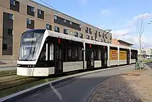 Odense Letbane tram at Vestre Stationsvej