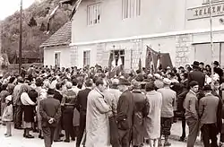 Plaque unveiling ceremony in Zgornji Duplek in 1960