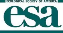 The letters ESA in large font with the words, Ecological Society of America written on top.  Text color is teal.