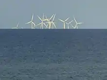 As seen from the Belgian coast, demonstrating the curvature of the Earth