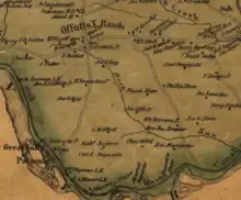 old map of Montgomery County along the Potomac River and canal