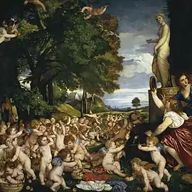 The Offering to Venus, by Titian, 1518-1519, oil on canvas, Museo del Prado, Madrid, Spain