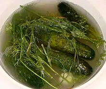 Cucumbers in salted water with dill (Poland)