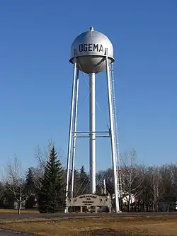 Ogema water tower and welcome sign