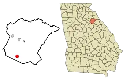 Location in Oglethorpe County and the state of Georgia