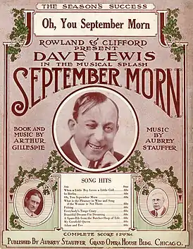 Title page to "Oh, You September Morn", a song from the musical September Morn