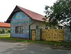House decorated with mosaics