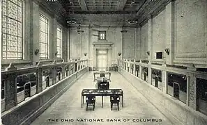 Interior view postcard, facing east