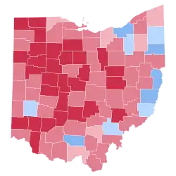 Map of election results by county