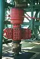 Blowout preventer on an oil drilling tower