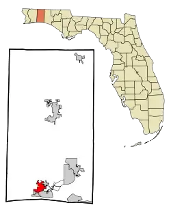 Location in Okaloosa County and the state of Florida