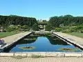 Sunken Garden with the top of the Rose Tower visible in the distance