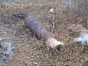 Old cannon that can be seen on the ground at the dockyard