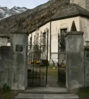Old Church cemetery entrance gate, Macugnaga, Italy