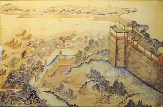 The walled Old City of Shanghai in the 17th century