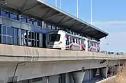 JFK AirTrain arriving at the station
