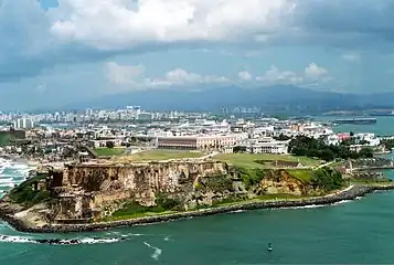 Aerial view of the northwest tip of San Juan Antiguo