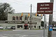 Sign marking the border of Old Town Historic District