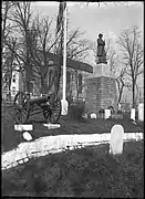 View looking up the hill towards the 1814 church building