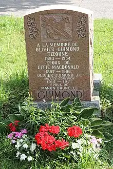 Tombstone of Olivier Guimond and Olivier Guimond Jr.